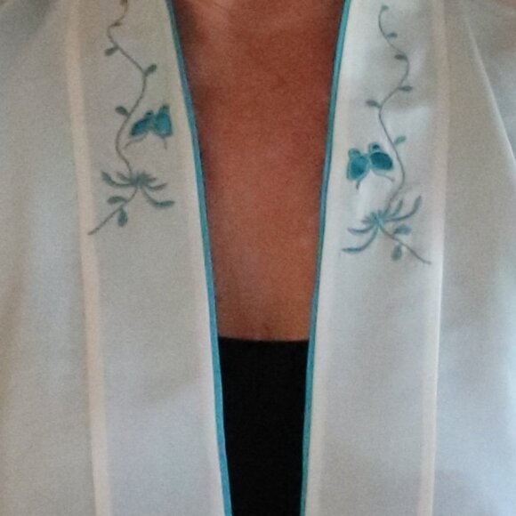 UNUSED Vintage Hand Made Silk Kimono, Happi Jacket. Reversable (24-1216) - Picture 7 of 7